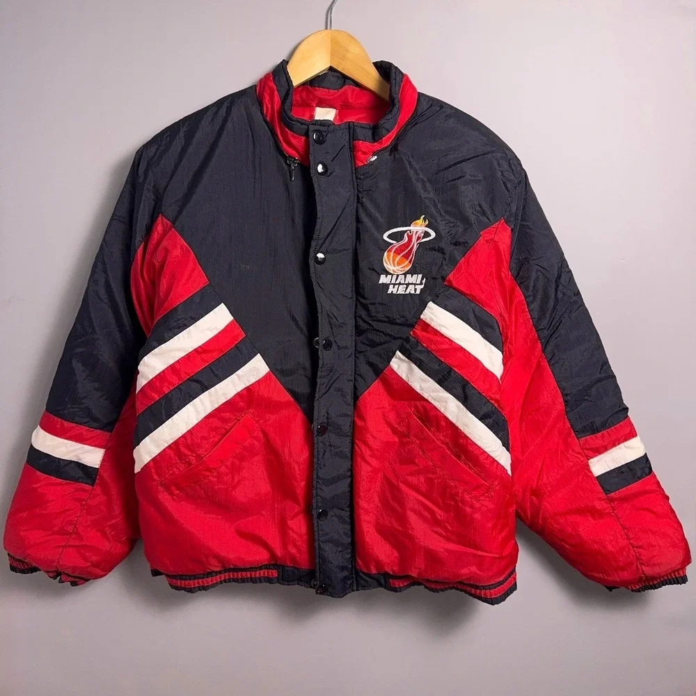 Vintage Miami Heat Puffer Jacket Unisex Size Small Jump Ball Club 90s‎